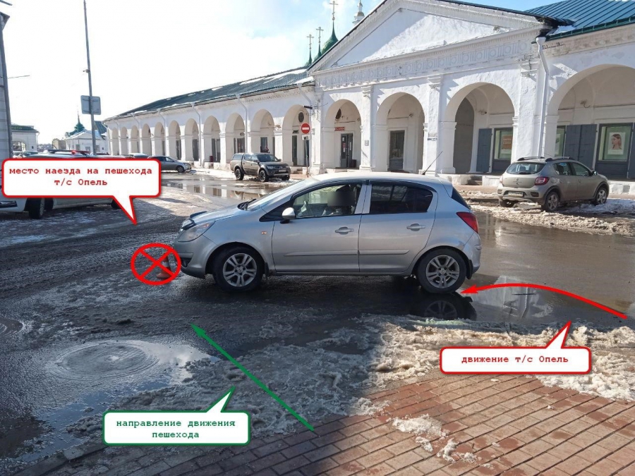 В центре Костромы автомобиль сбил бабушку: виновной оказалась девушка-водитель