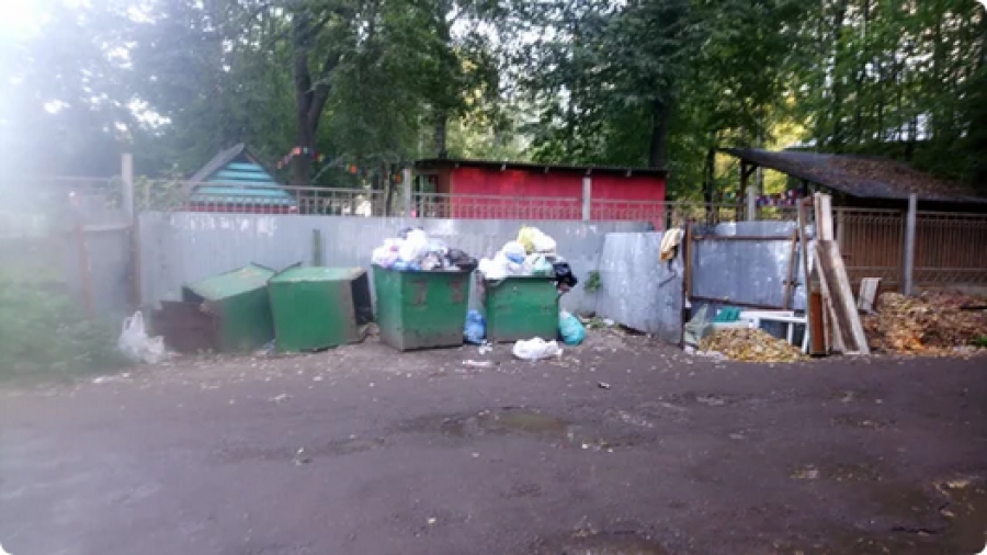В Черноречье путь к детскому саду и школе завалили мусором