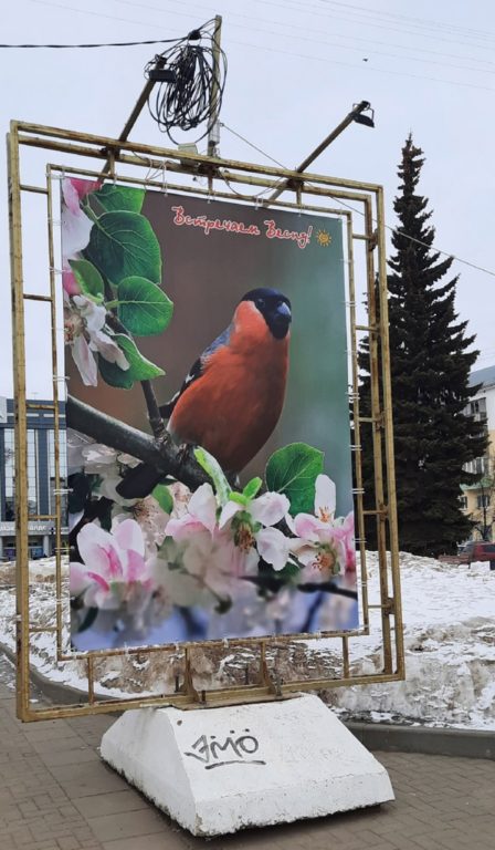 «Такую весну и встречать не хочется»: костромичи не оценили тематические открытки в центре города