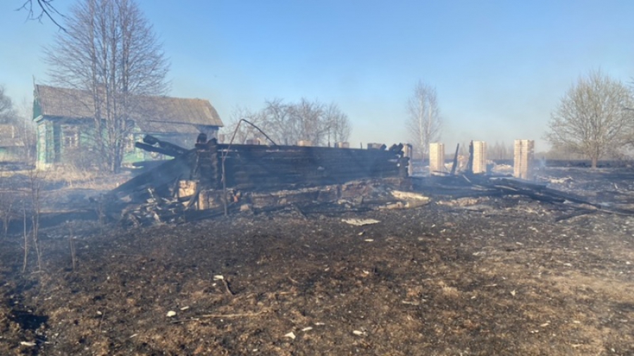 В Костромской области поджигатели сухой травы спалили две бани и частный дом