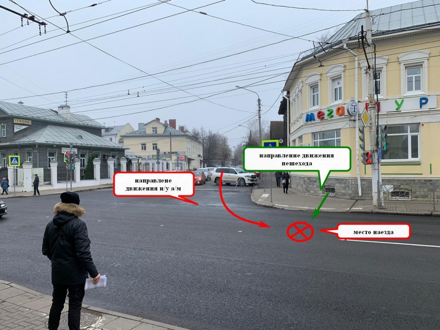 В Костроме неизвестный водитель сбил девушку в самом центре города