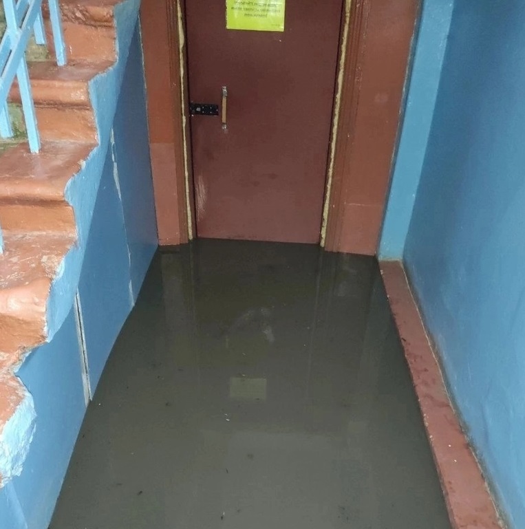 В Костроме талыми водами затопило подъезд многоэтажки