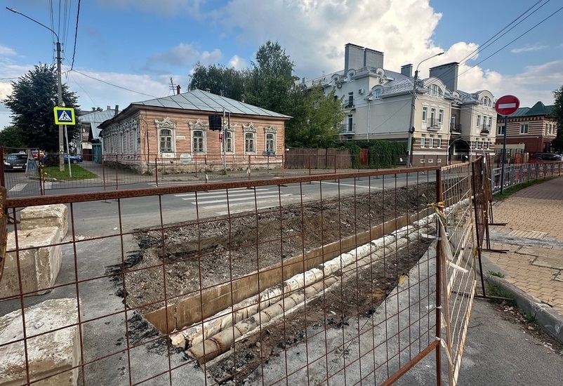 Часть улицы Шагова в центре Костромы будет закрыта для движения транспорта до середины октября