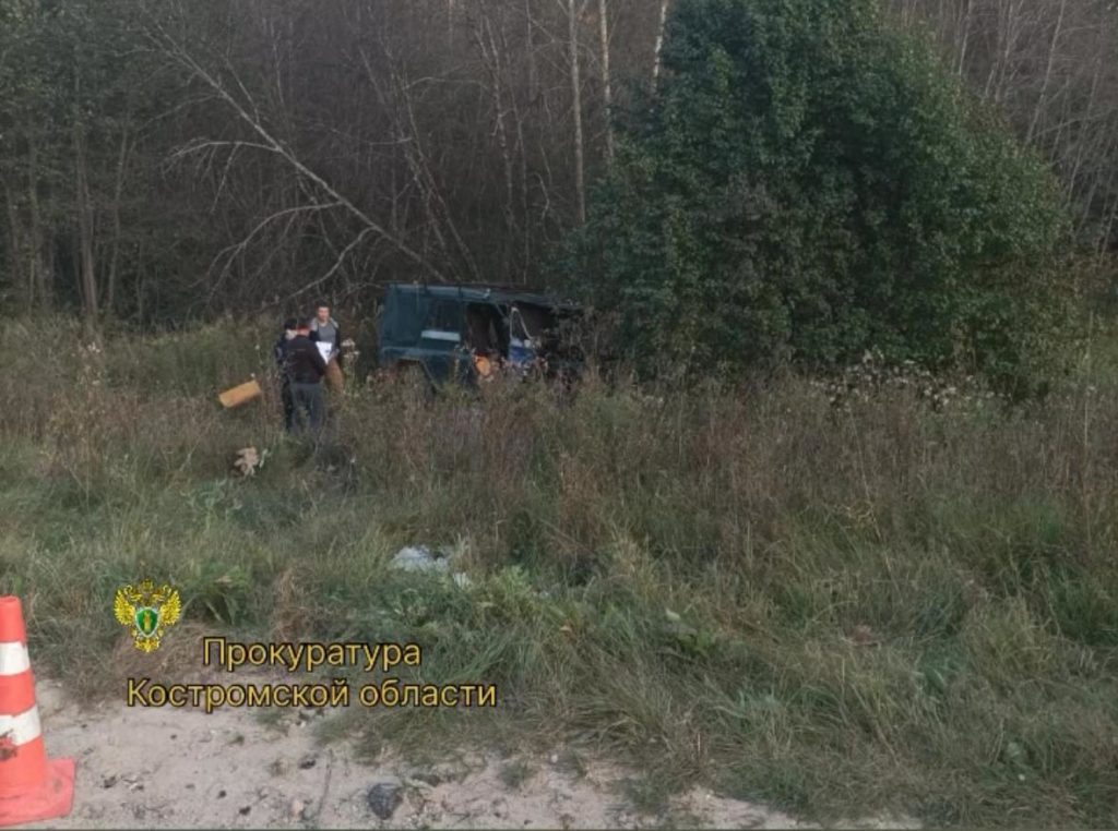 Под Костромой водитель улетел в кювет и погиб на месте