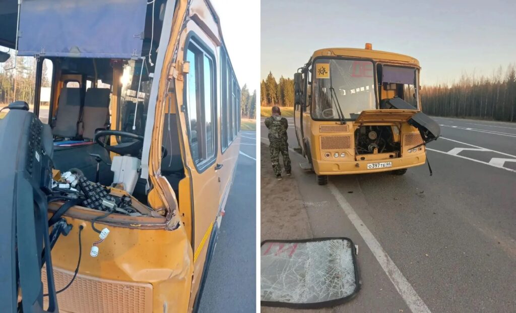 Появились подробности столкновения школьного автобуса с грузовиком в Костромской области